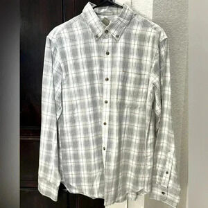 NWT J.Crew Men’s Slim Fit Twill Long Sleeve Button Down Shirt-Grey Plaid/SZ M
